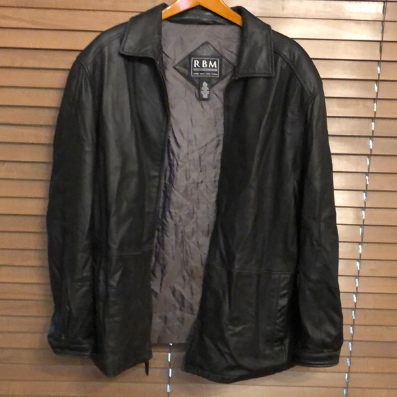RBM Outdoor CollectionLarge Black Leather Coat